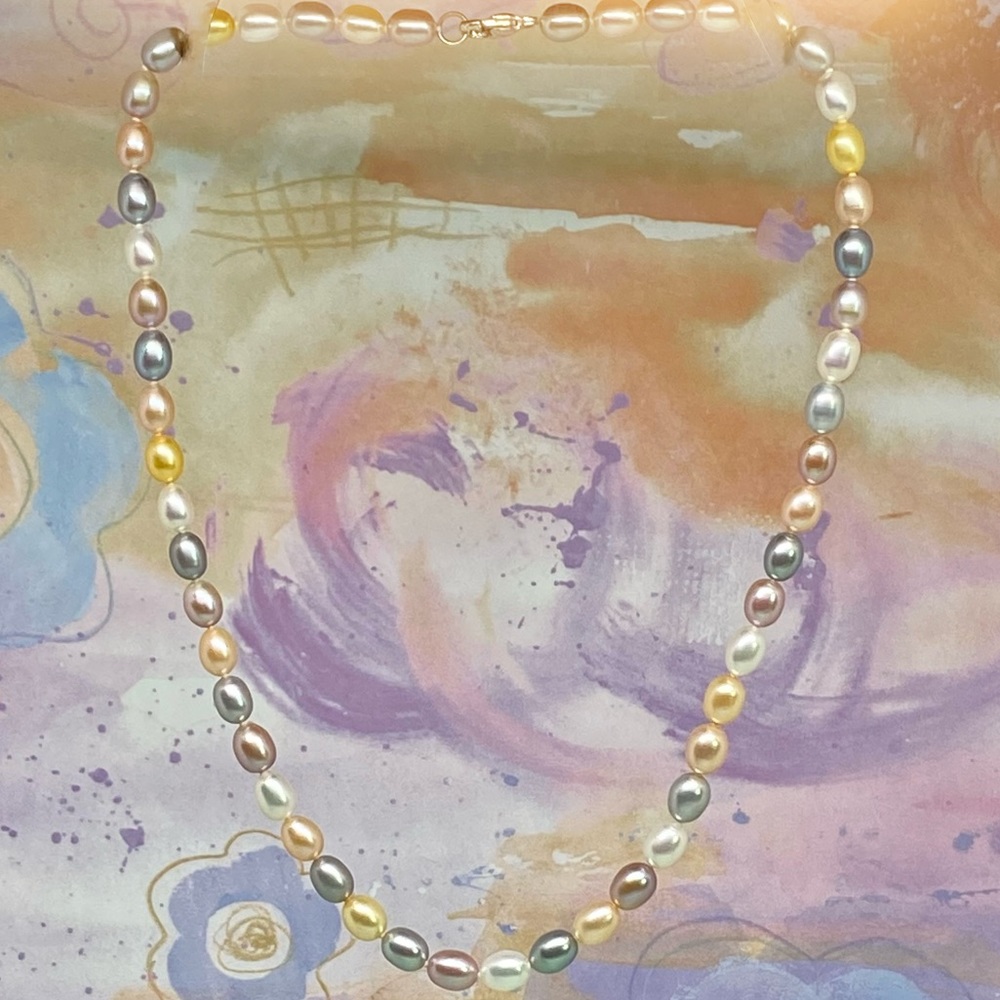 Honora Pastel Oval Freshwater Pearl Necklace